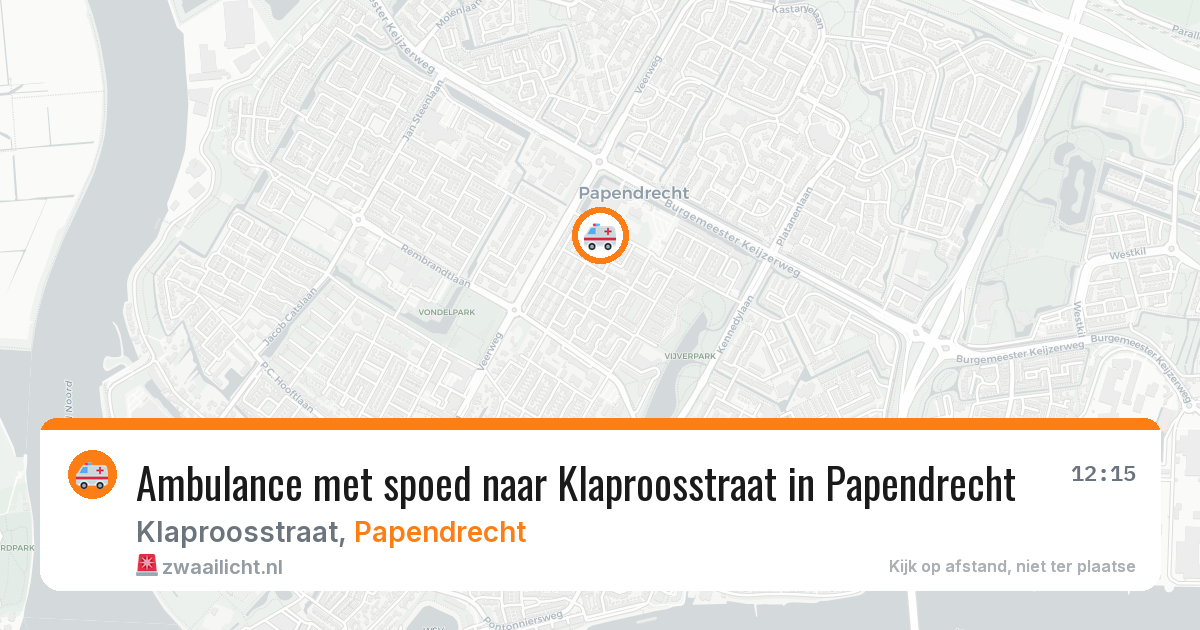 Ambulance met spoed naar Klaproosstraat in Papendrecht — 7 mei 2026