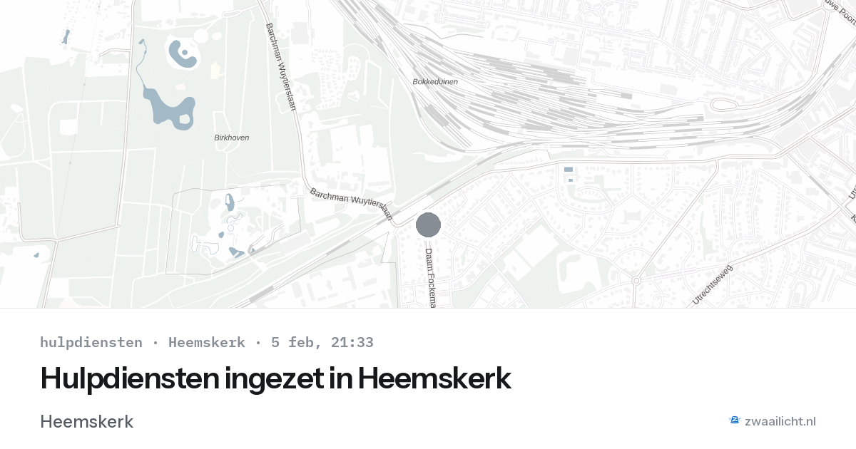 Hulpdiensten ingezet in Heemskerk — 5 feb 2026 | 🚨 Zwaailicht.nl