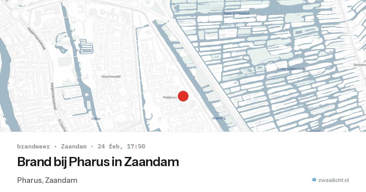 Brand bij Pharus in Zaandam — 24 feb 2026