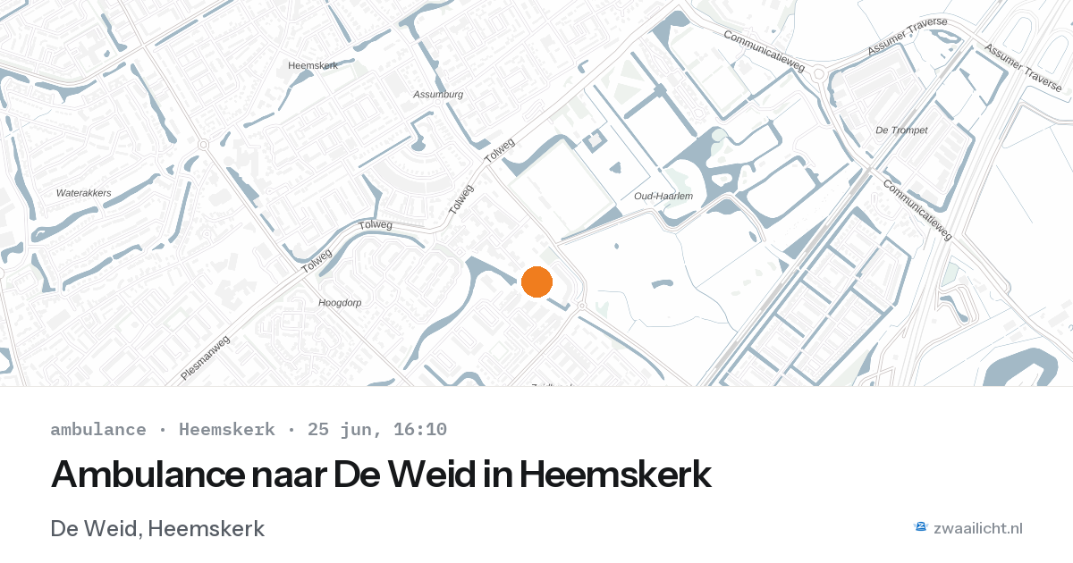 Ambulance naar De Weid in Heemskerk — 25 jun 2026