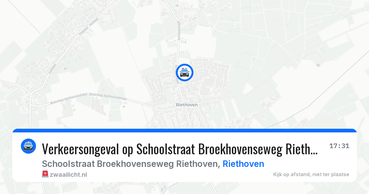 Verkeersongeval op Schoolstraat Broekhovenseweg Riethoven in Riethoven — 18 mrt 2026