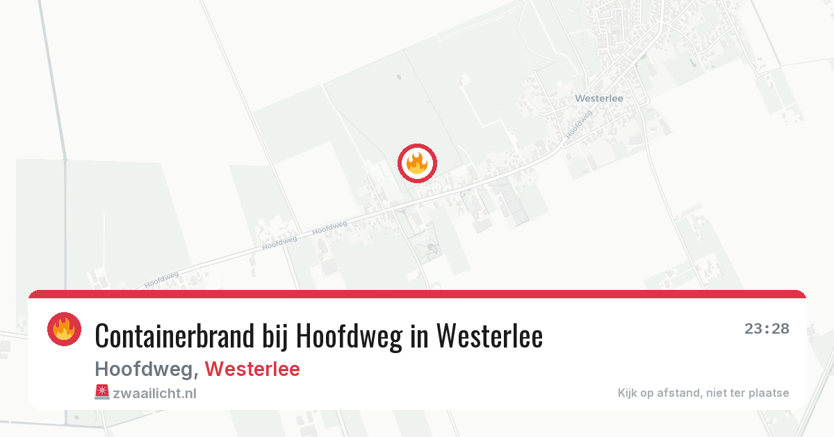 Containerbrand bij Hoofdweg in Westerlee — 24 jun 2026