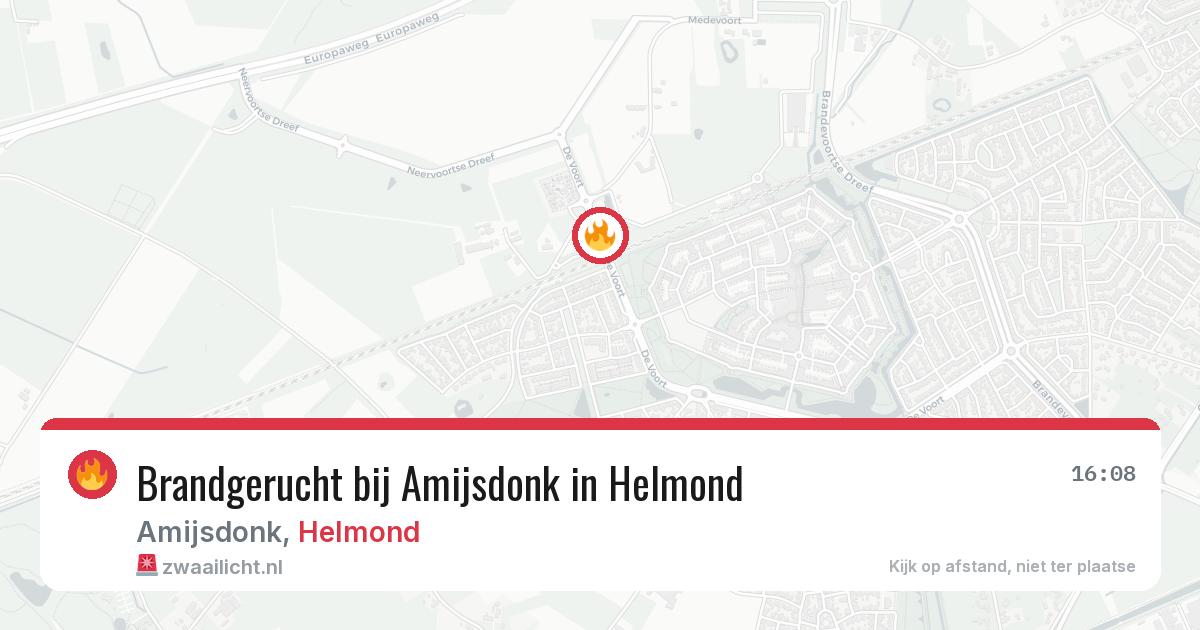 Brandgerucht bij Amijsdonk in Helmond — 10 aug 2026