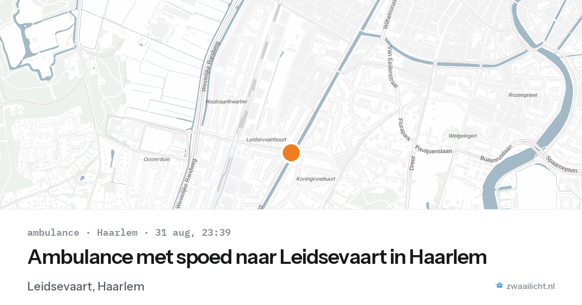 Ambulance met spoed naar Leidsevaart in Haarlem — 31 aug 2026