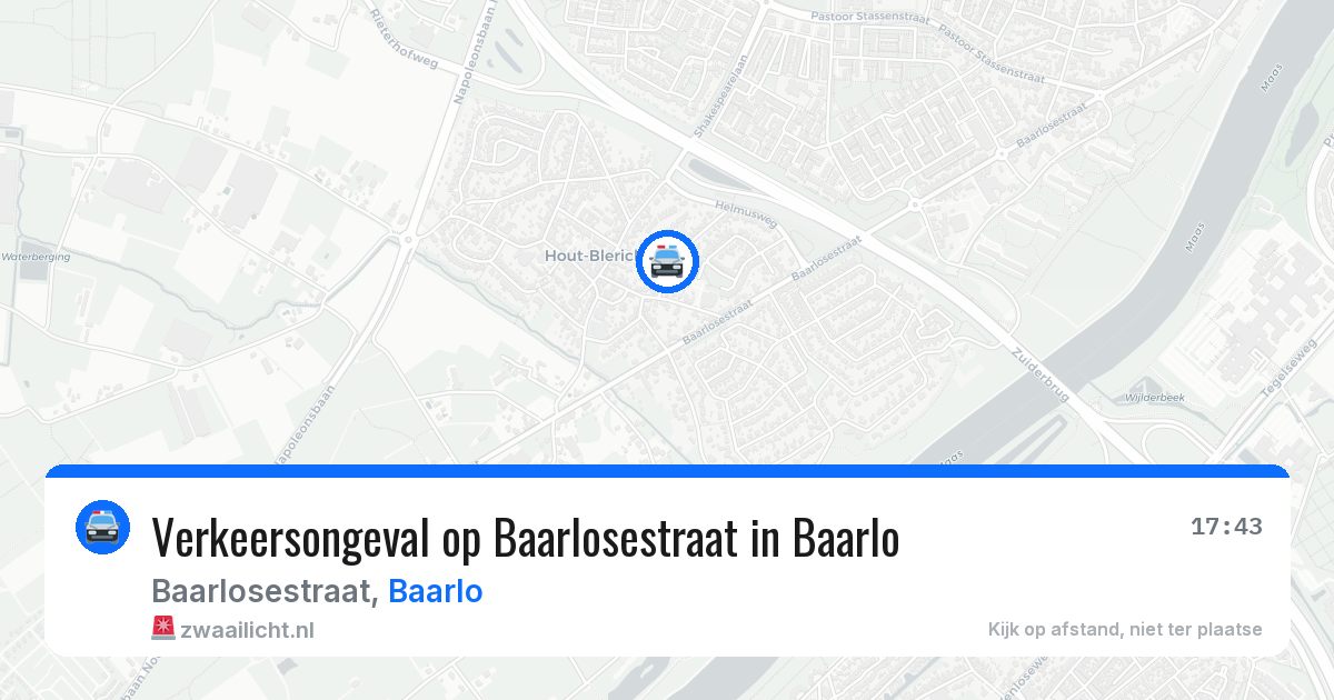 Verkeersongeval op Baarlosestraat in Baarlo — 28 apr 2026