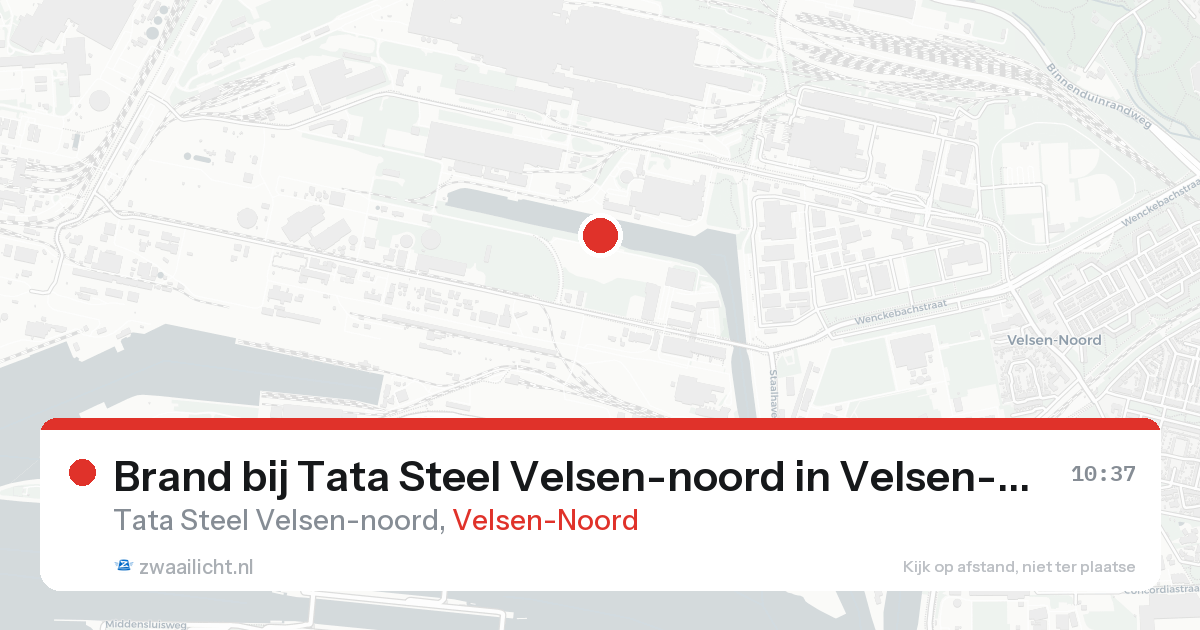 Brand bij Tata Steel Velsen-noord in Velsen-Noord — 14 aug 2026