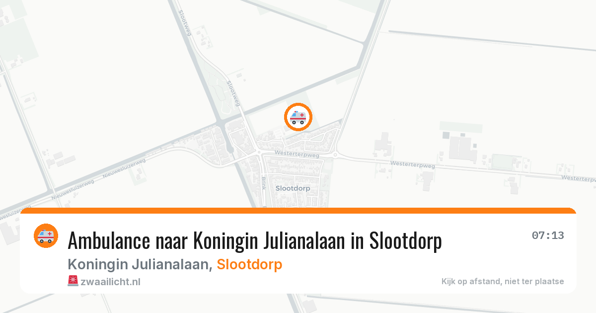 Ambulance naar Koningin Julianalaan in Slootdorp — 22 mrt 2026