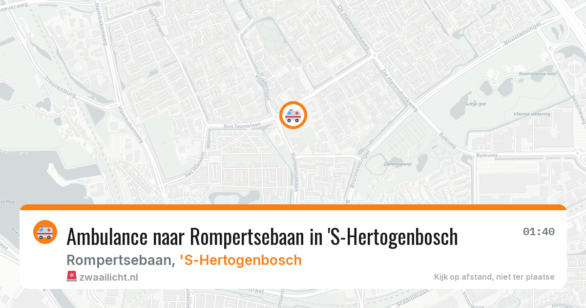 Ambulance naar Rompertsebaan in 'S-Hertogenbosch — 26 apr 2026