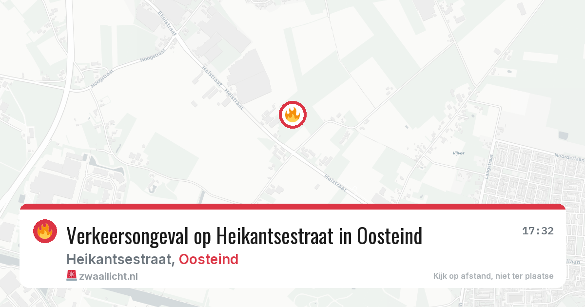 Verkeersongeval op Heikantsestraat in Oosteind — 18 jul 2026