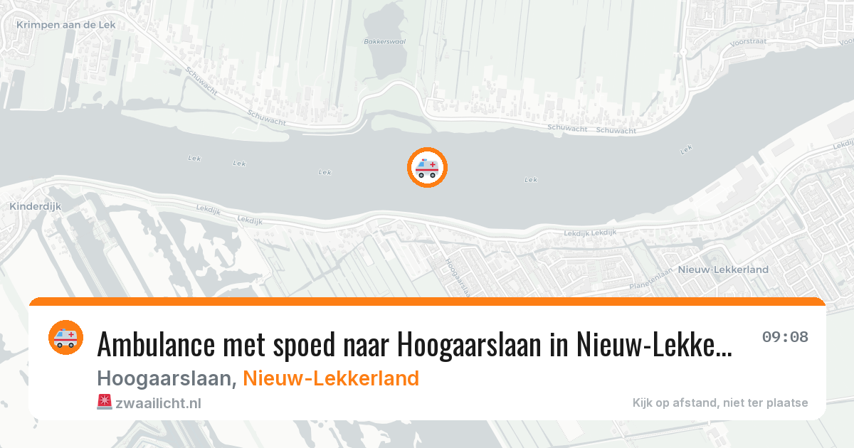 Ambulance met spoed naar Hoogaarslaan in Nieuw-Lekkerland — 26 jun 2026