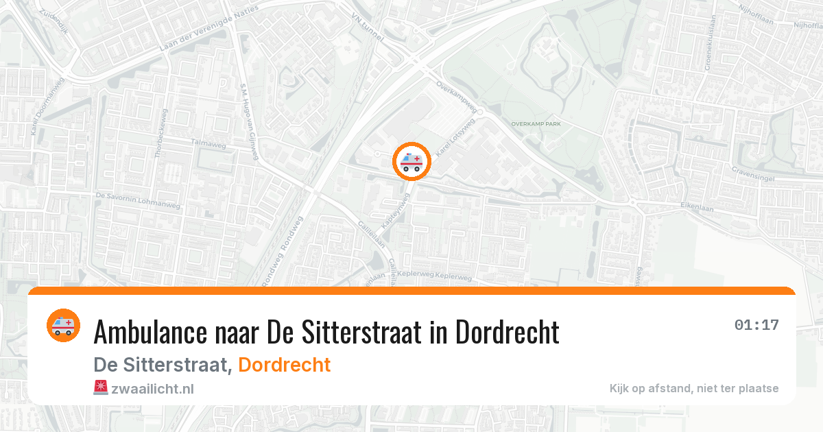Ambulance naar De Sitterstraat in Dordrecht — 1 aug 2026