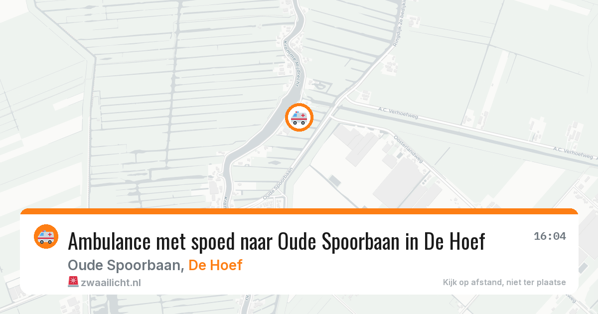 Ambulance met spoed naar Oude Spoorbaan in De Hoef — 8 mei 2026