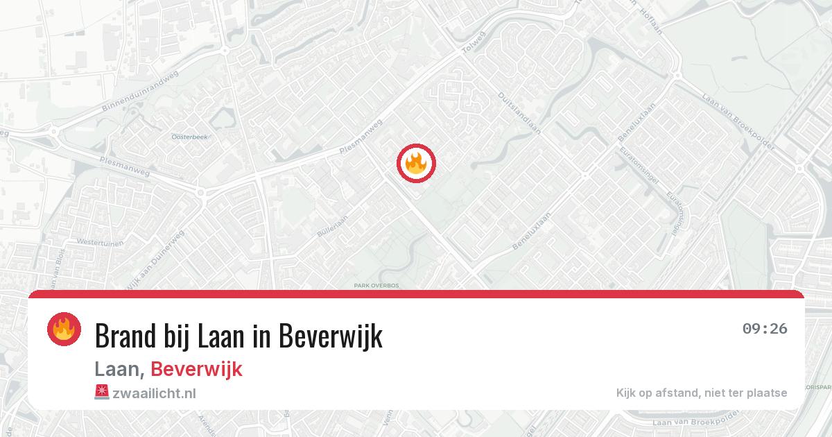 Brand bij Laan in Beverwijk — 18 jul 2026