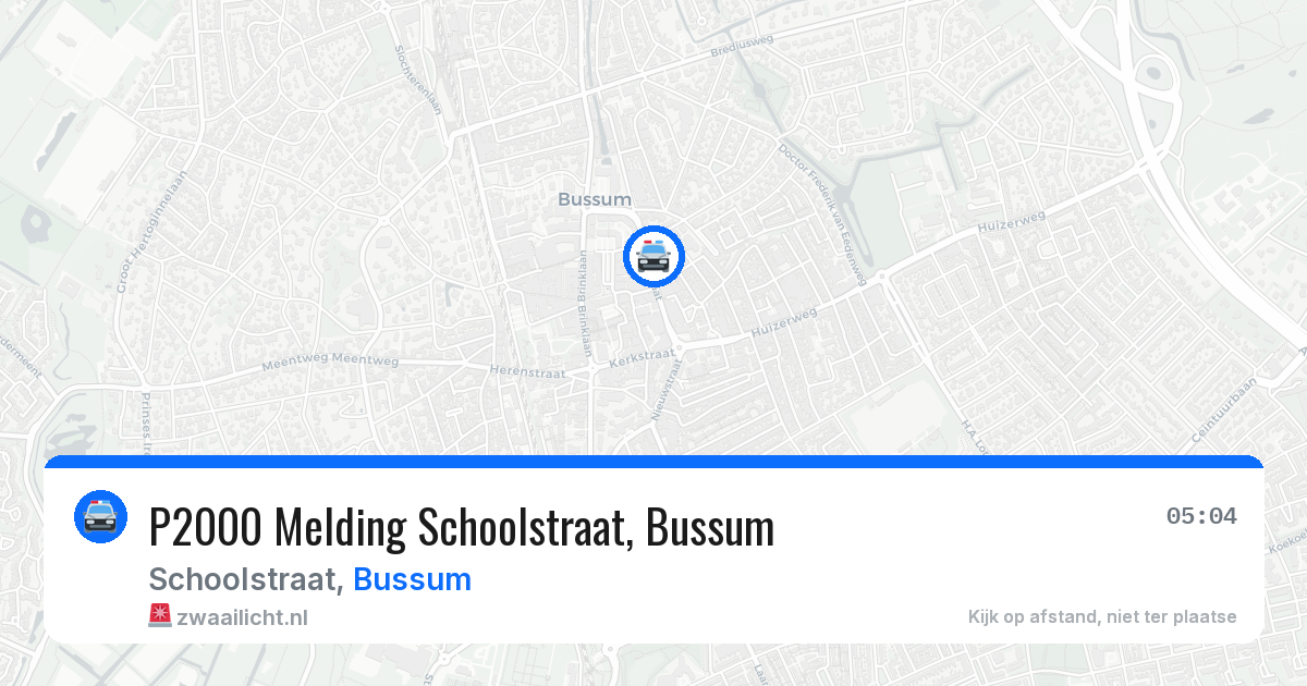 P2000 Melding Schoolstraat, Bussum — 22 jun 2026