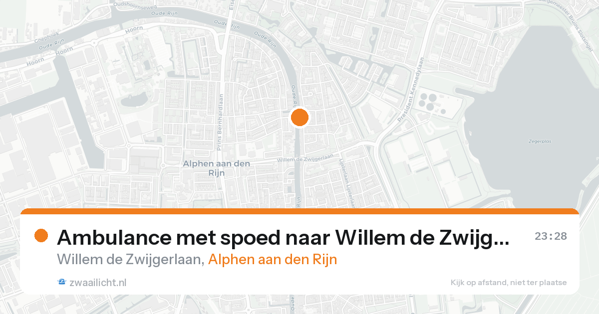 Ambulance met spoed naar Willem de Zwijgerlaan in Alphen aan den Rijn — 25 aug 2026