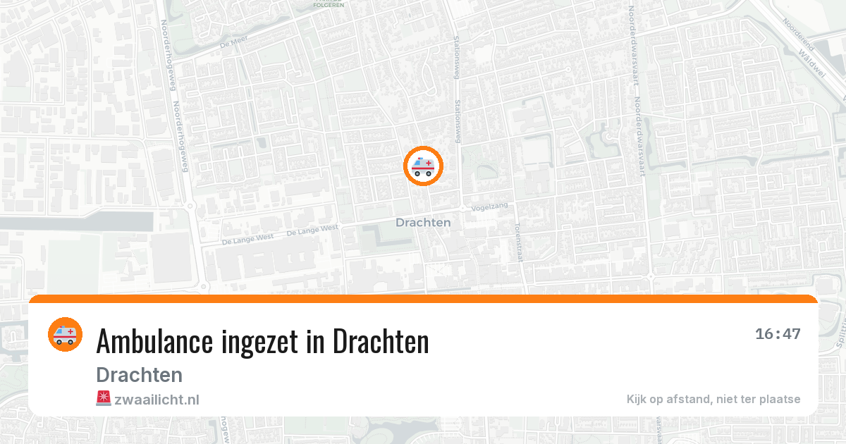 Ambulance ingezet in Drachten — 8 feb 2026 | 🚨 Zwaailicht.nl