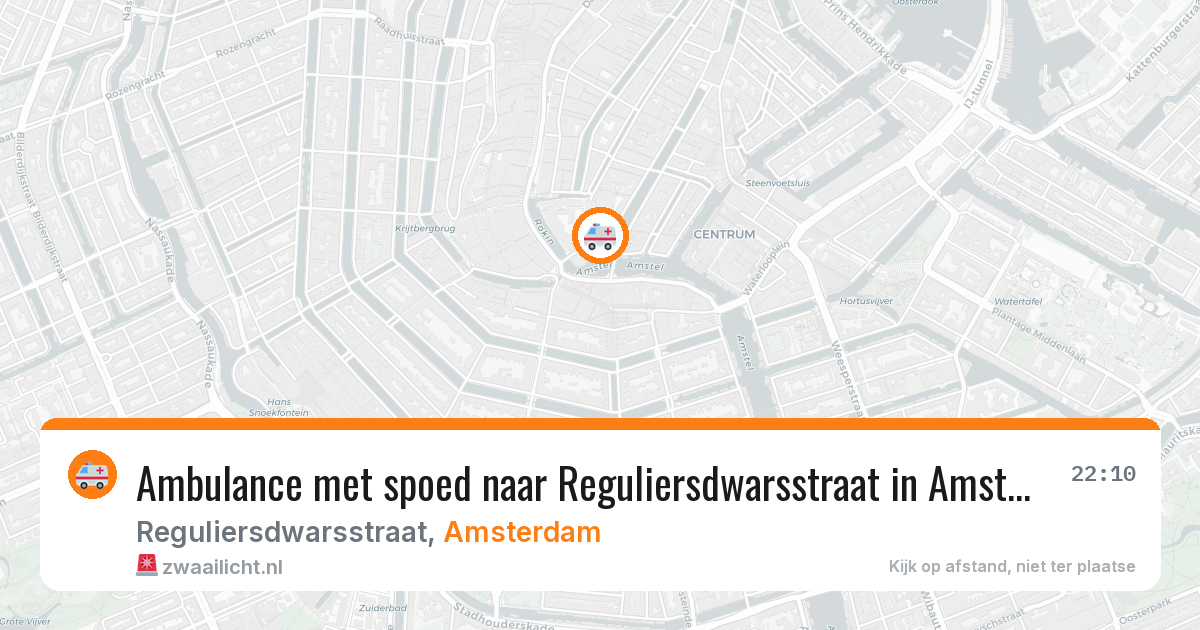 Ambulance met spoed naar Reguliersdwarsstraat in Amsterdam — 17 mrt 2026