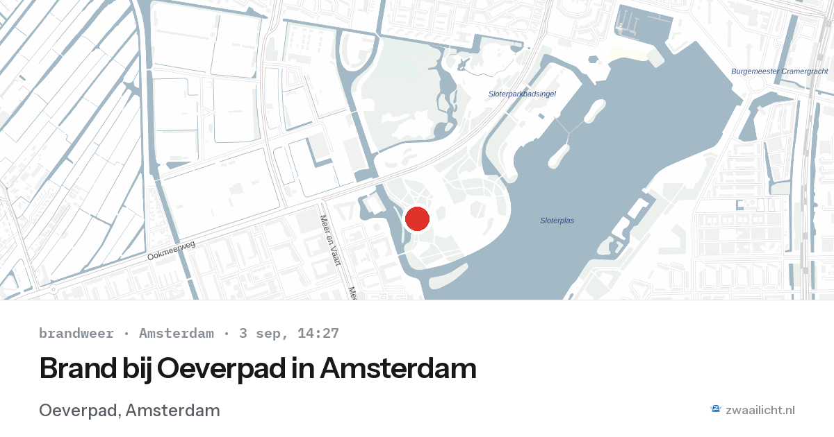 Brand bij Oeverpad in Amsterdam — 3 sep 2026