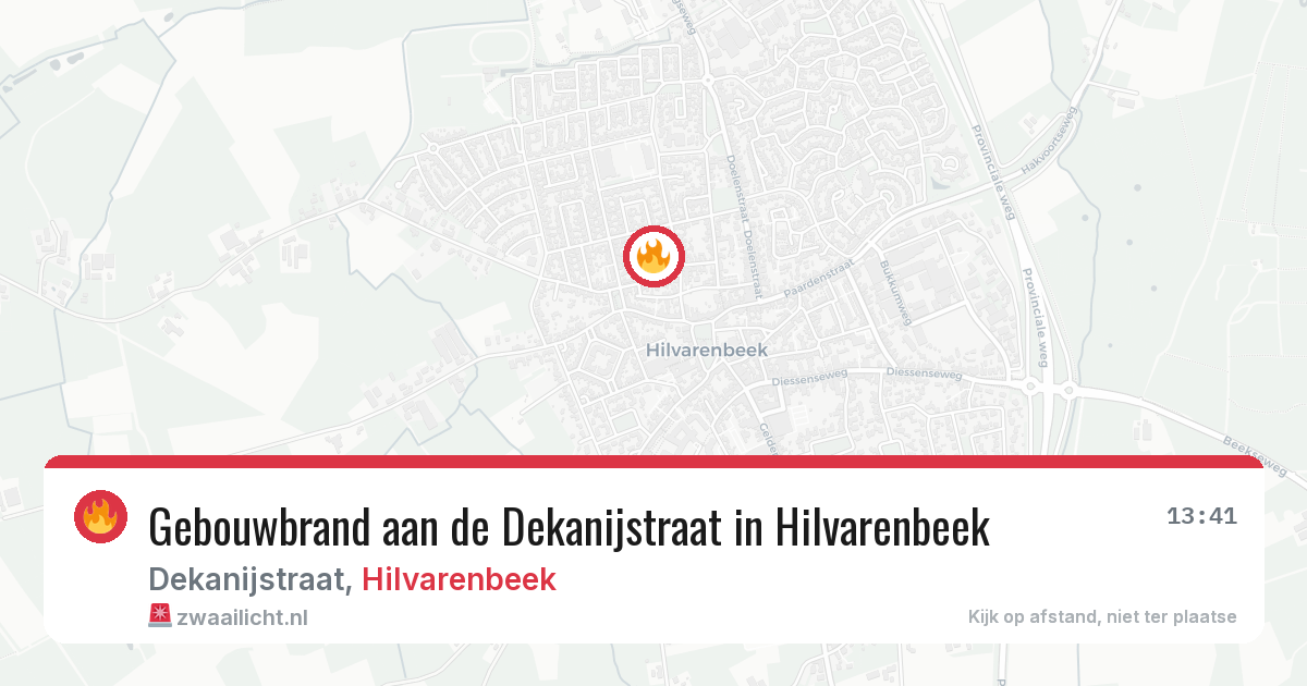 Gebouwbrand aan de Dekanijstraat in Hilvarenbeek — 21 mrt 2026