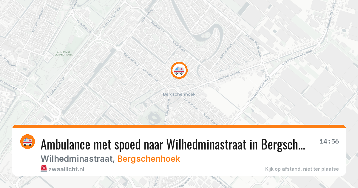 Ambulance met spoed naar Wilhedminastraat in Bergschenhoek — 4 jun 2026