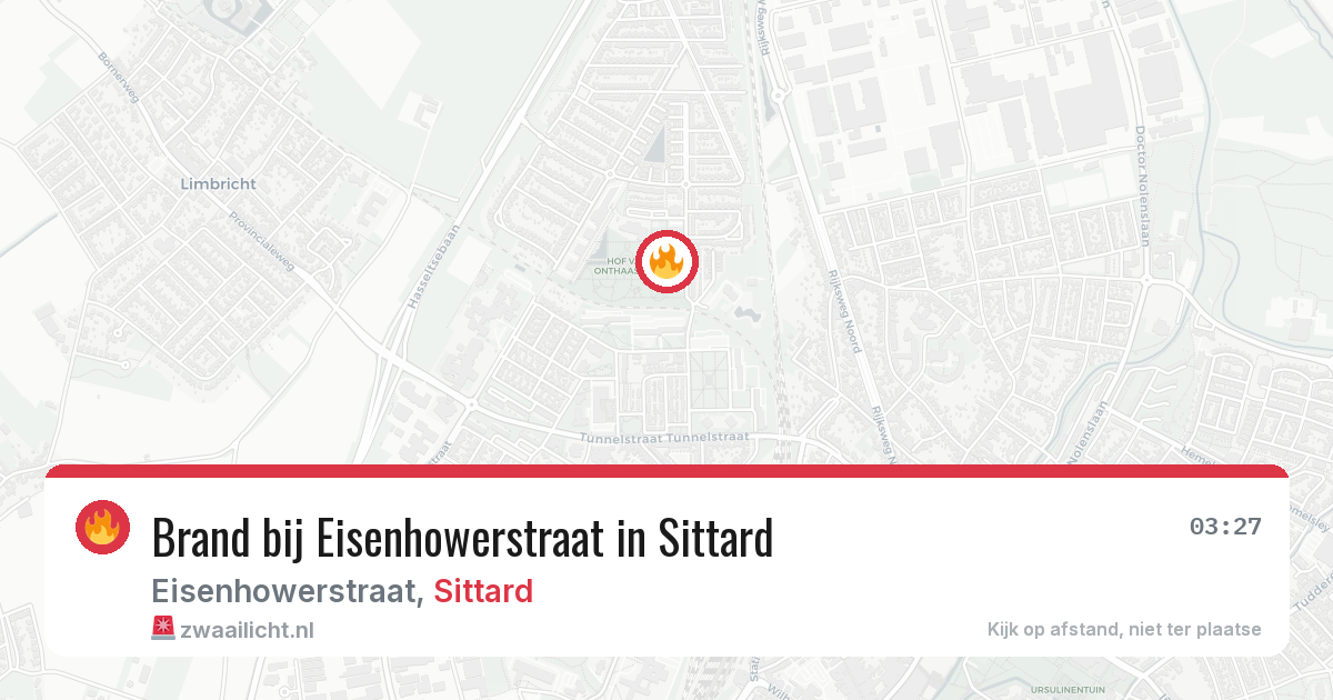 Brand bij Eisenhowerstraat in Sittard — 30 jul 2026