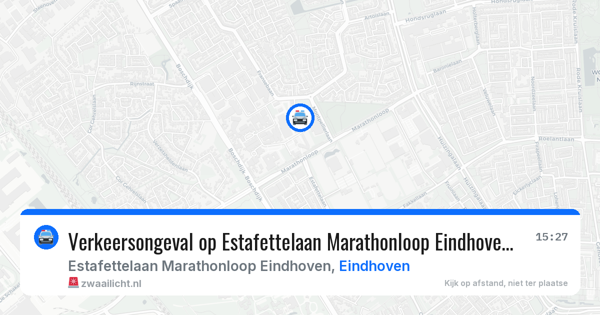 Verkeersongeval op Estafettelaan Marathonloop Eindhoven in Eindhoven — 4 jul 2026