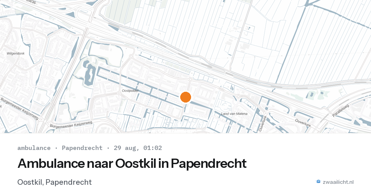 Ambulance naar Oostkil in Papendrecht — 28 aug 2026