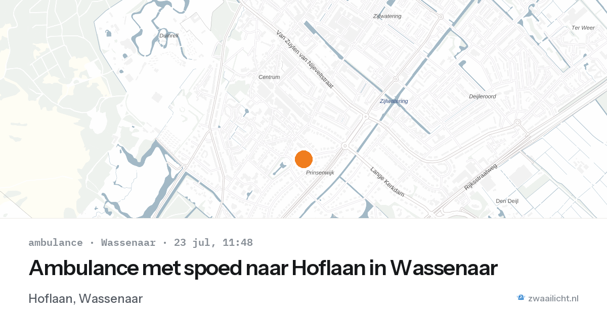 Ambulance met spoed naar Hoflaan in Wassenaar — 23 jul 2026