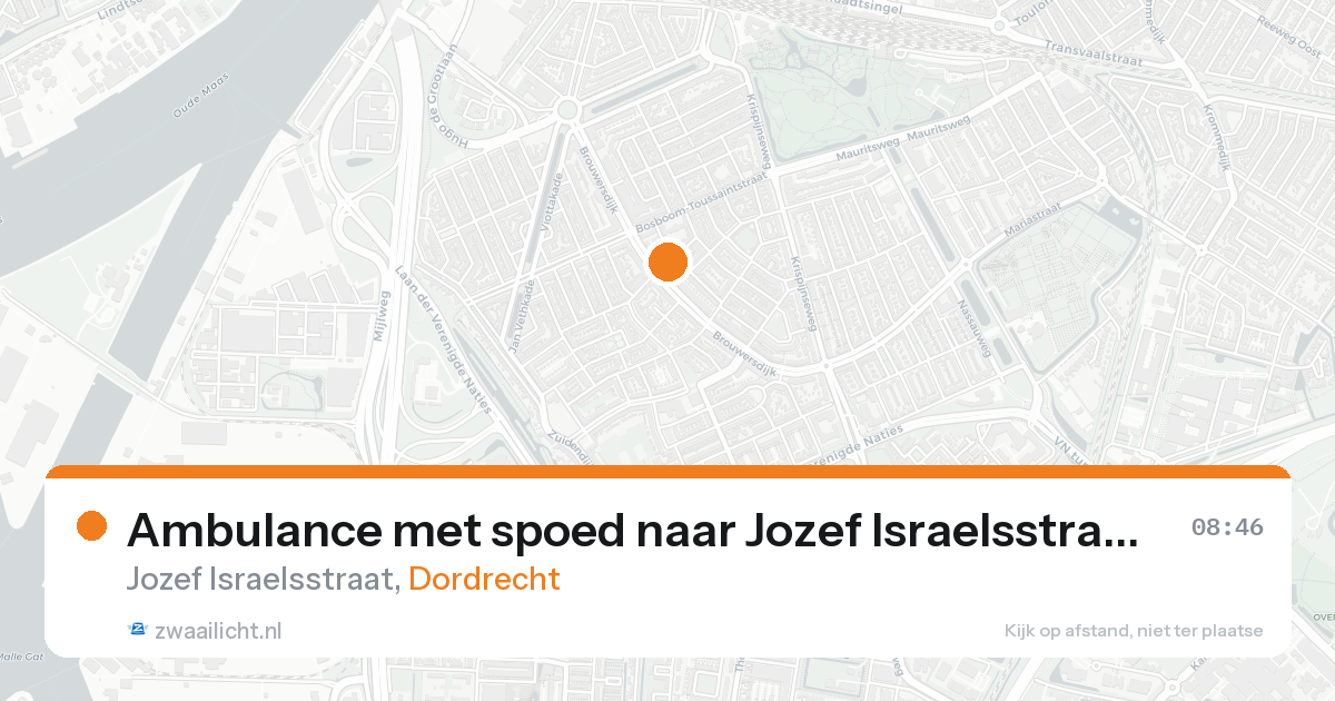 Ambulance met spoed naar Jozef Israelsstraat in Dordrecht — 16 aug 2026