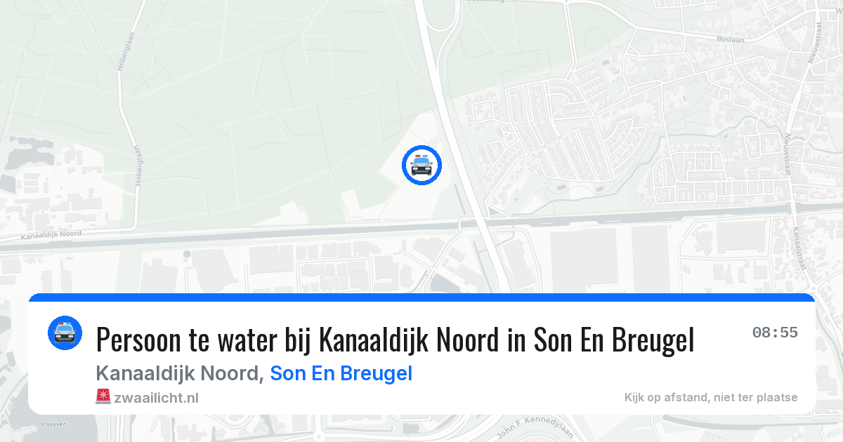 Persoon te water bij Kanaaldijk Noord in Son En Breugel — 21 mrt 2026