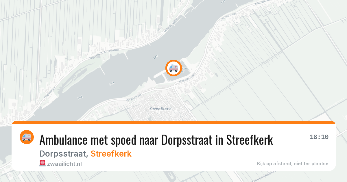 Ambulance met spoed naar Dorpsstraat in Streefkerk — 21 mrt 2026