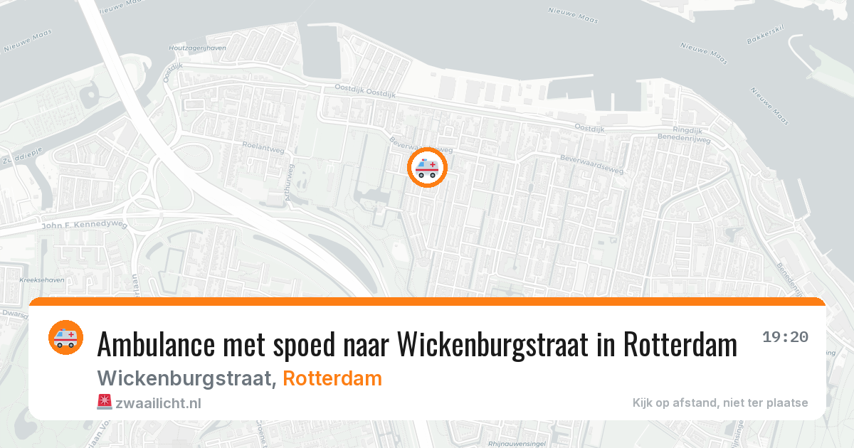 Ambulance met spoed naar Wickenburgstraat in Rotterdam — 14 mei 2026