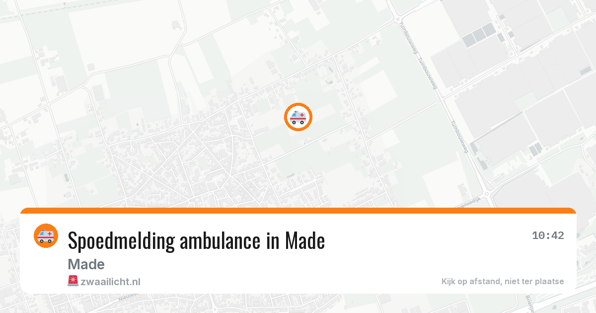 Spoedmelding ambulance in Made — 14 aug 2026
