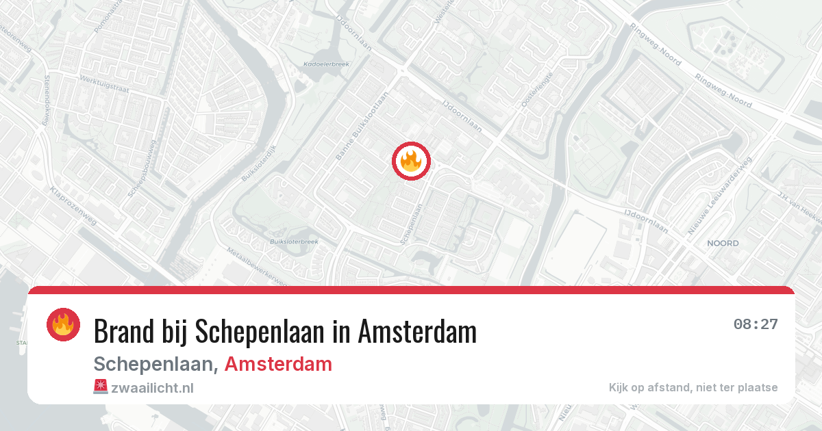 Brand bij Schepenlaan in Amsterdam — 10 aug 2026