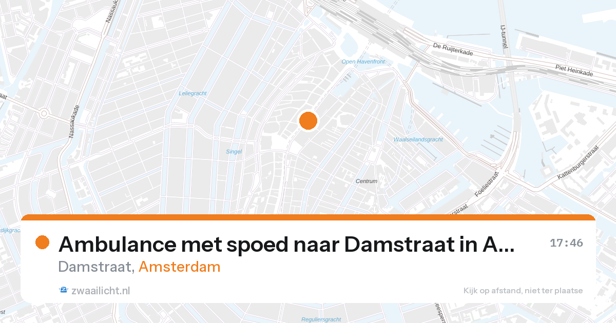 Ambulance met spoed naar Damstraat in Amsterdam — 27 aug 2026