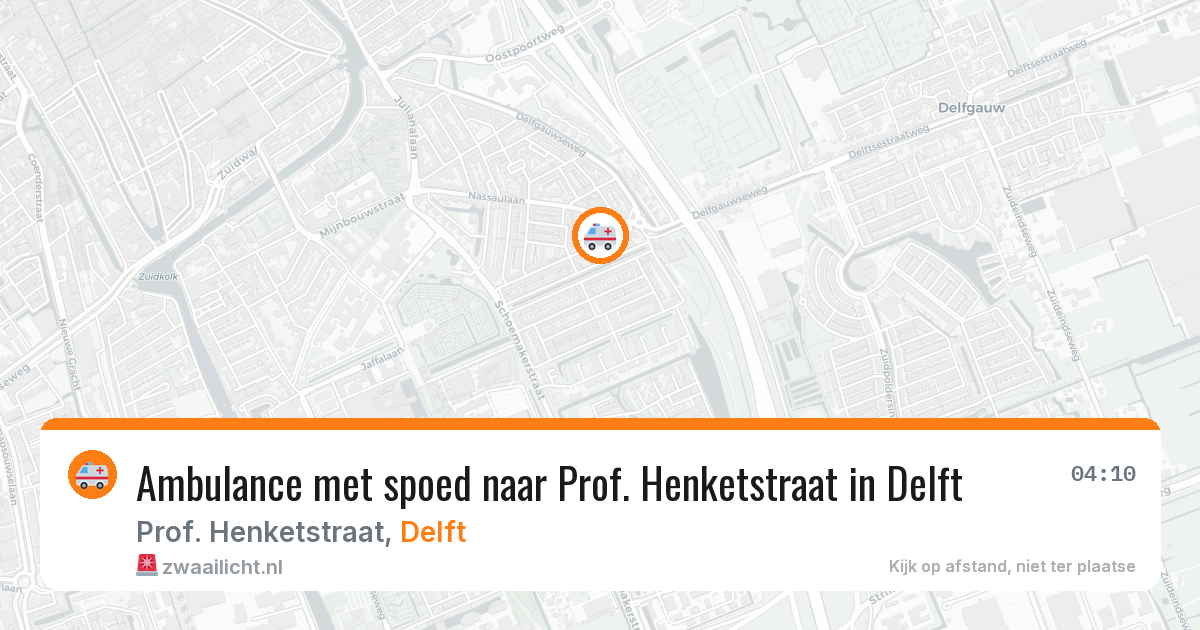 Ambulance met spoed naar Prof. Henketstraat in Delft — 26 mei 2026