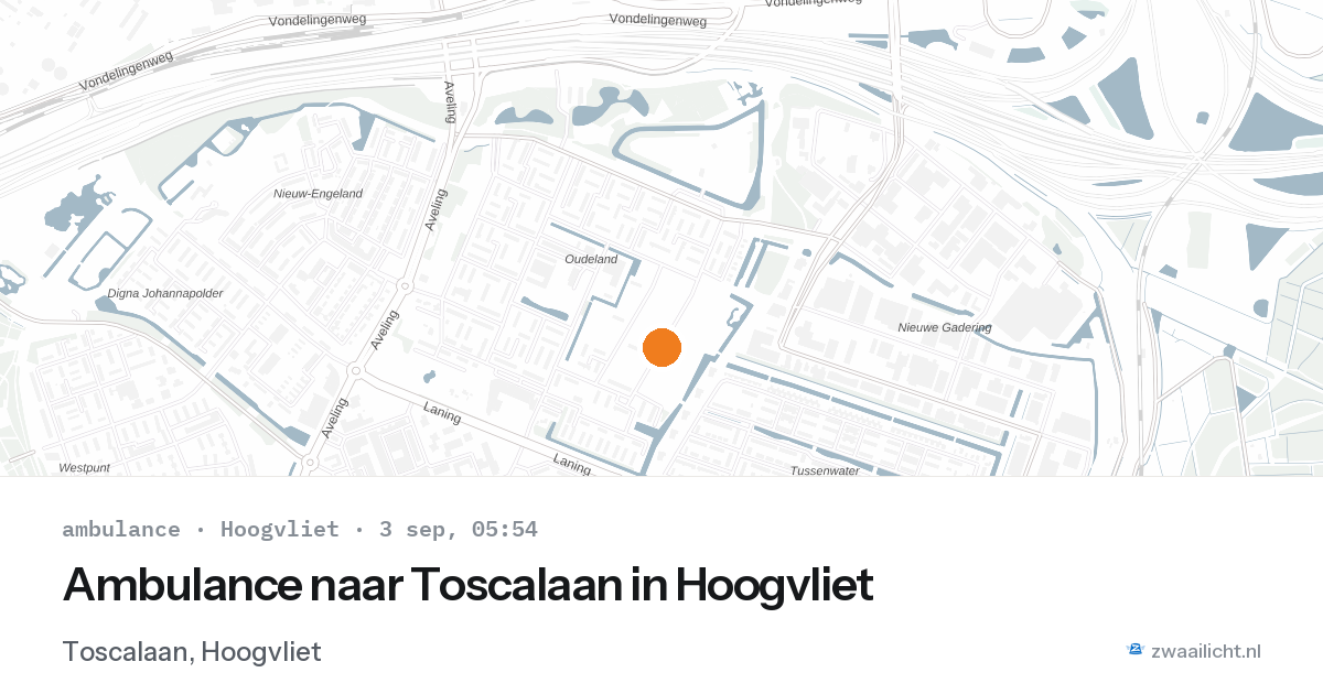 Ambulance naar Toscalaan in Hoogvliet — 3 sep 2026