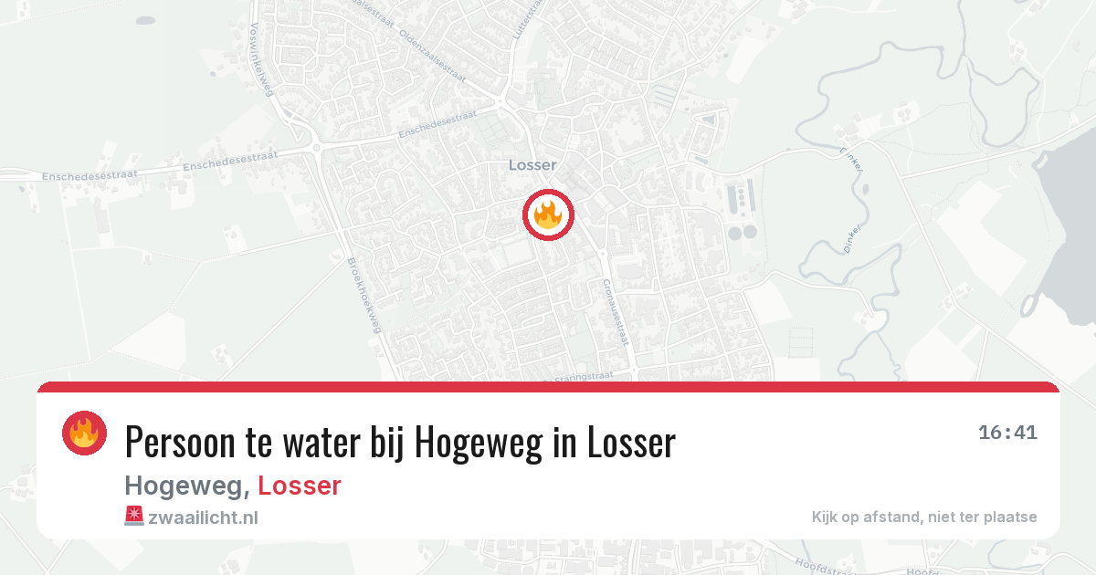 Persoon te water bij Hogeweg in Losser — 8 aug 2026