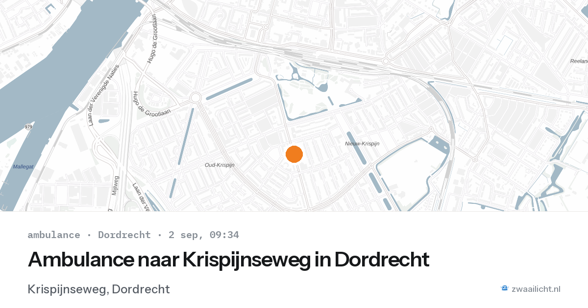Ambulance naar Krispijnseweg in Dordrecht — 2 sep 2026