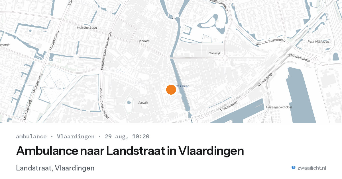 Ambulance naar Landstraat in Vlaardingen — 29 aug 2026