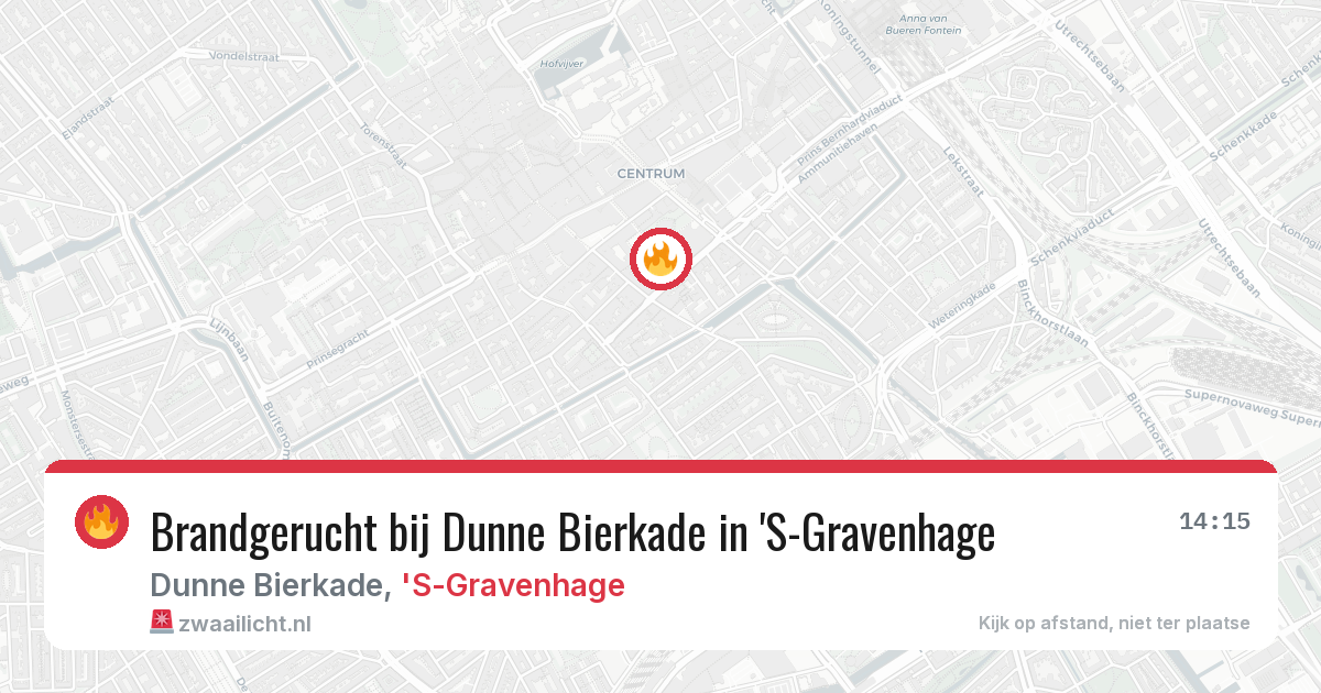 Brandgerucht bij Dunne Bierkade in 'S-Gravenhage — 25 mei 2026