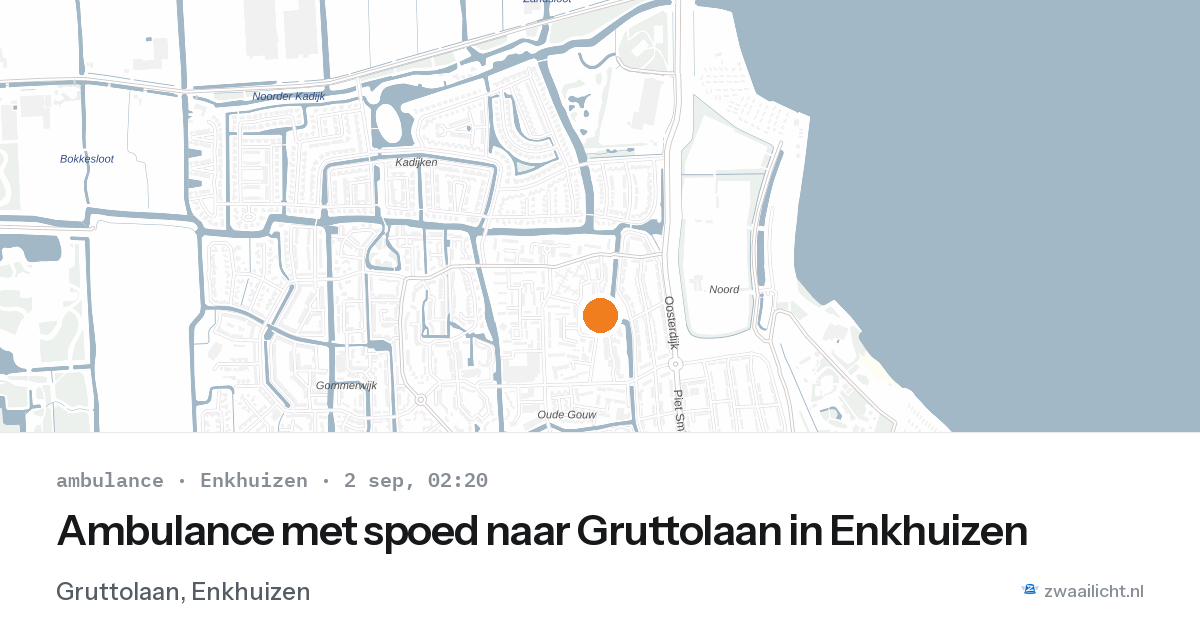 Ambulance met spoed naar Gruttolaan in Enkhuizen — 2 sep 2026