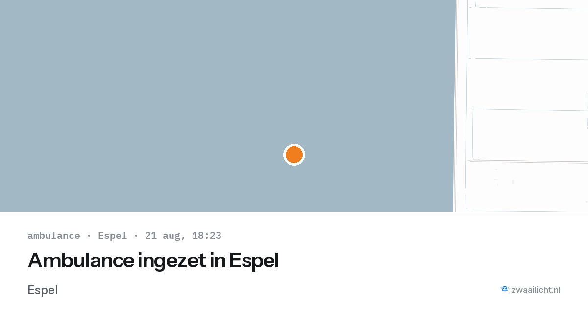 Ambulance ingezet in Espel — 21 aug 2026