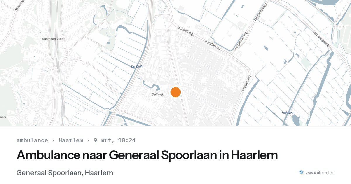 Ambulance naar Generaal Spoorlaan in Haarlem — 9 mrt 2026