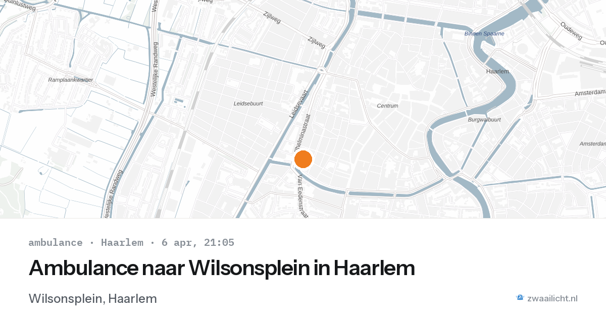 Ambulance naar Wilsonsplein in Haarlem — 6 apr 2026