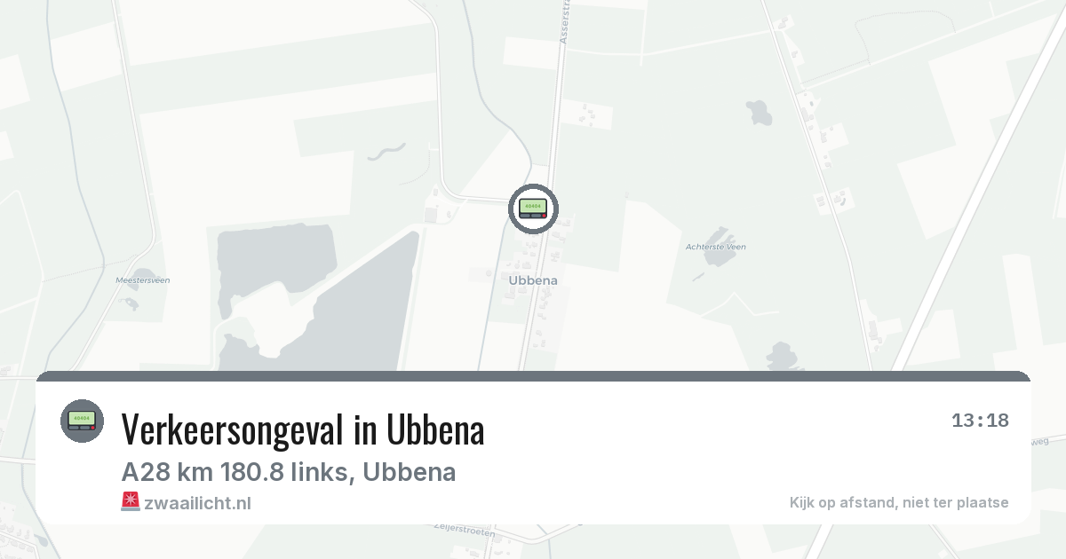 Verkeersongeval in Ubbena — 13 mrt 2026