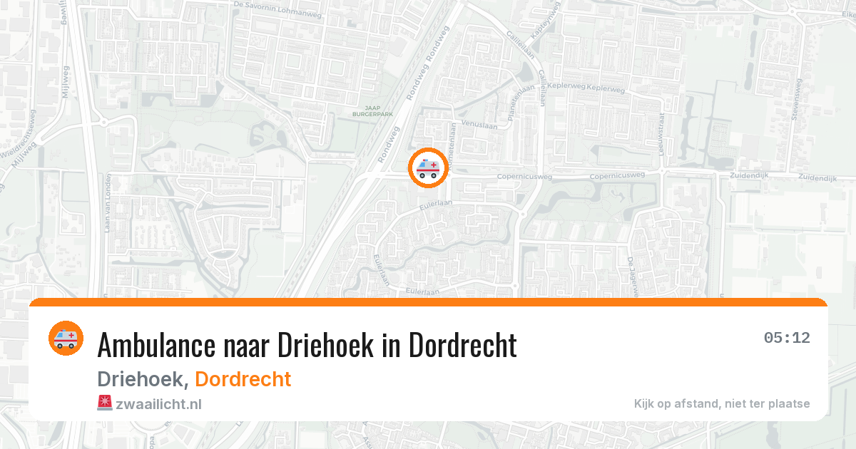 Ambulance naar Driehoek in Dordrecht — 11 aug 2026