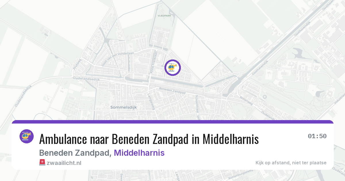 Ambulance naar Beneden Zandpad in Middelharnis — 29 jul 2026