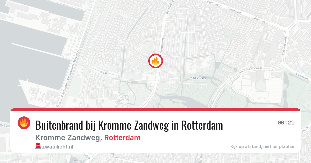 Buitenbrand bij Kromme Zandweg in Rotterdam — 1 jul 2026