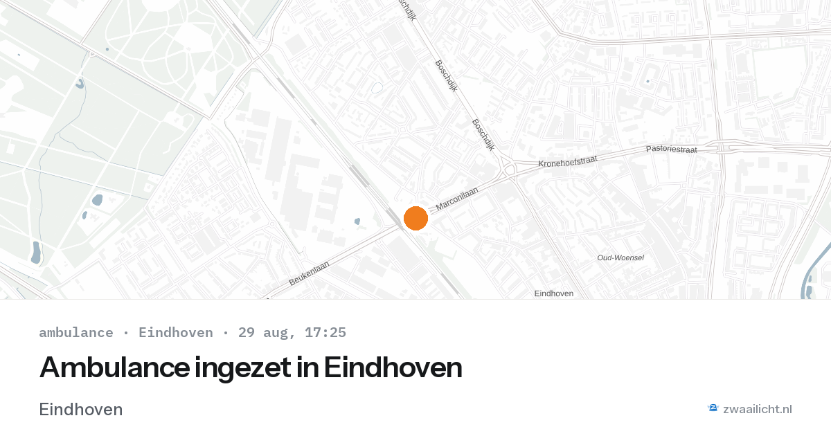 Ambulance ingezet in Eindhoven — 29 aug 2026